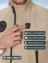 Load image into Gallery viewer, Beheizbare Jagdweste creme, aus bestem deutschen Loden
