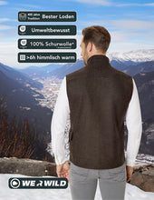 Load image into Gallery viewer, Beheizbare Jagdweste braun, aus bestem deutschen Loden
