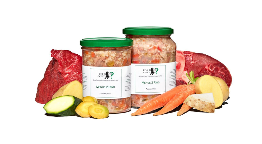 For Dogs Only Premium Hundefutter Menü Rind – Natürlich. Gesund.