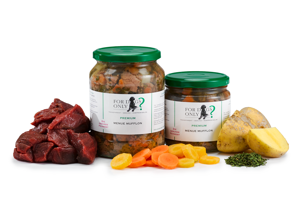For Dogs Only Premium Hundefutter Menü Mufflon