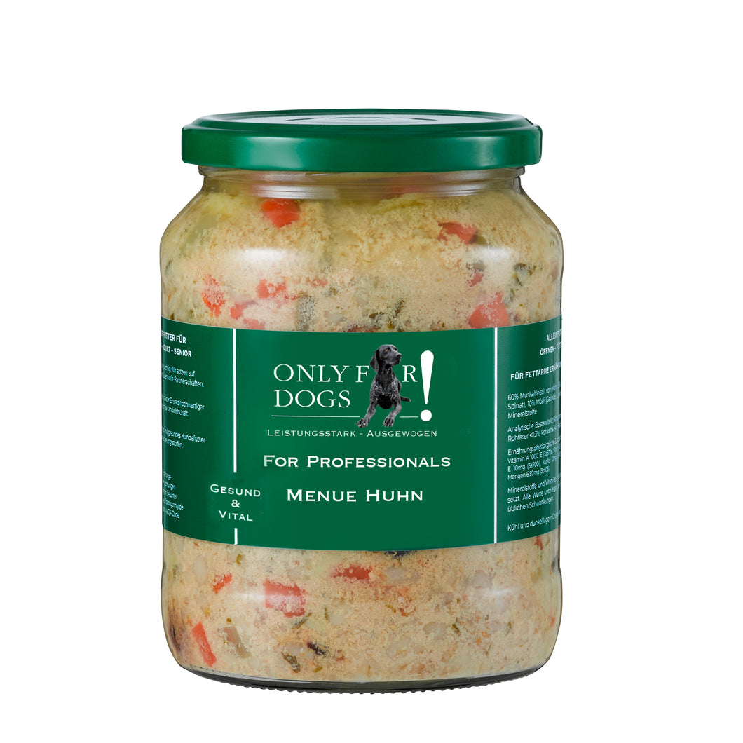 Only for Dogs Menü Huhn - Für maximale Leistung und höchste Verträglichkeit